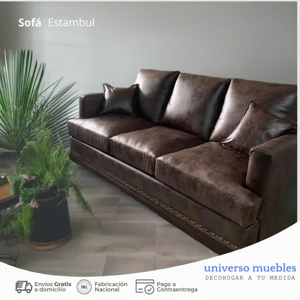 Sofa Estambul PU Envejecido Café